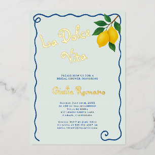 Lemon Blue Whimy Frame La Dolce Vita Brautparty Folieneinladung