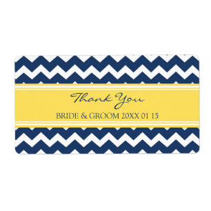 Lemon Blue Zickzack Wedding Labels