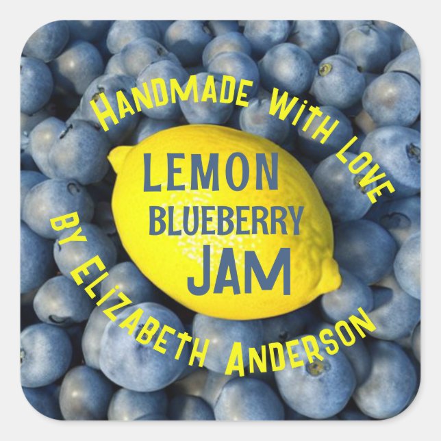 Lemon & Blueberry Jam Square Sticker (Vorderseite)