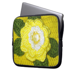 Lemon Blume Artisan Crochet Print Electronics Bag Laptopschutzhülle