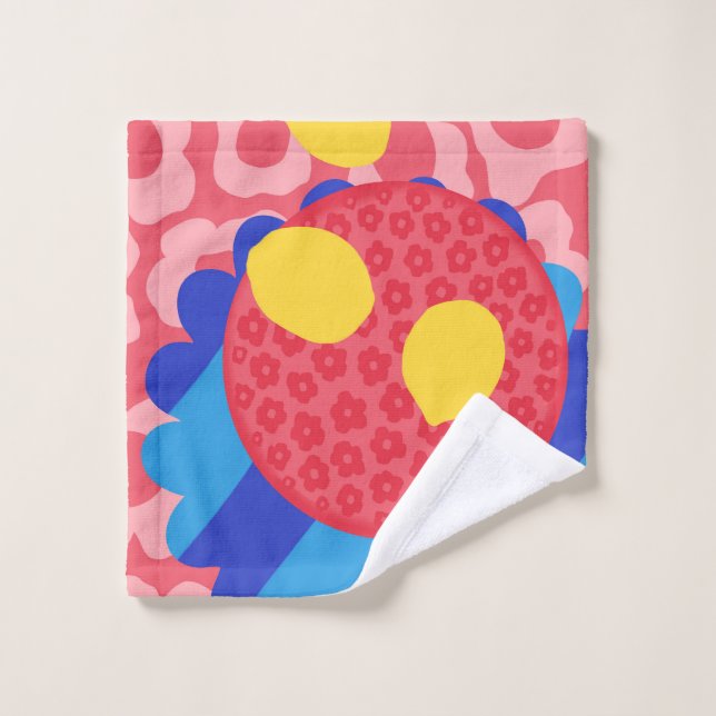 Lemon Blume Plate Badhandtuch Set (Waschlappen)