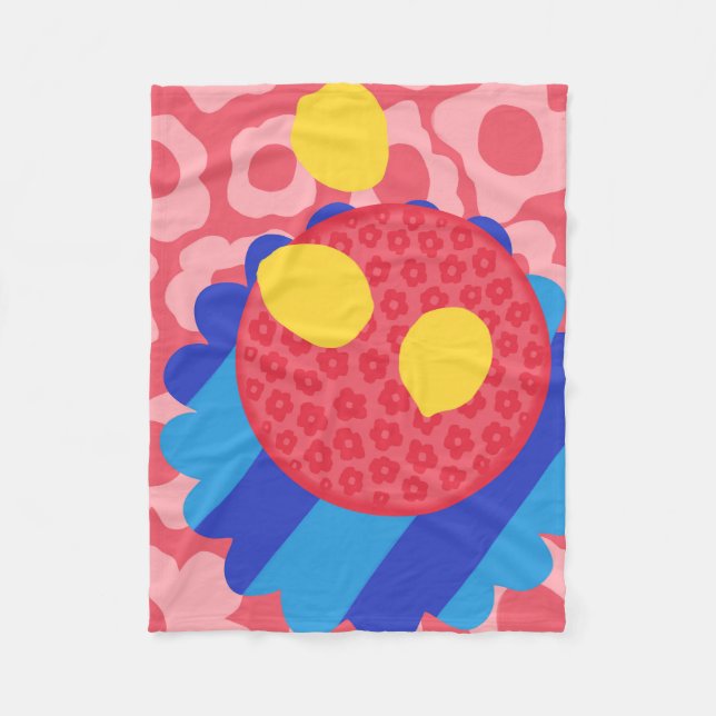 Lemon Blume Plate Fleecedecke (Vorderseite)
