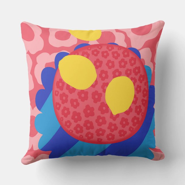 Lemon Blume Plate Kissen (Rückseite)