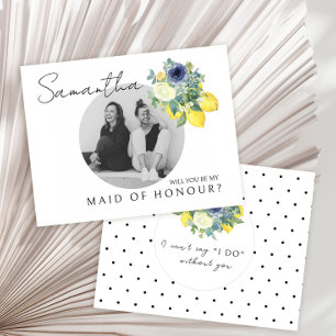 Lemon Blumengestein Werden Sie meine Trauzeugin Fo Dankeskarte