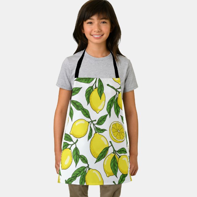 Lemon Botanical Seamless - Hand gezogen Schürze (Insitu)