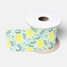 Lemon botanische Muster Satin Band