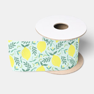 Lemon botanische Muster Satin Band Satinband