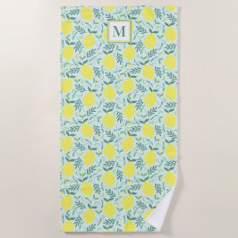 Lemon Botanisches Mondmuster-Strandtuch Strandtuch