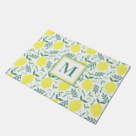 Lemon-botanisches Monogramm-Muster Fußmatte