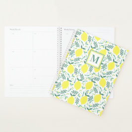 Lemon botanisches Monogramm-Muster Planer