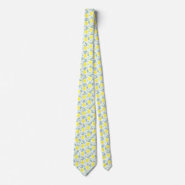 Lemon botanisches Muster Krawatte
