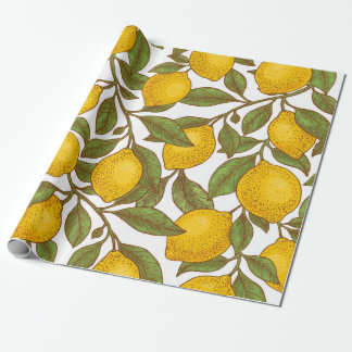 Lemon botanisches nahtloses Muster Geschenkpapier