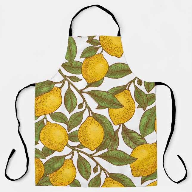 Lemon botanisches nahtloses Muster Schürze (Vorderseite)
