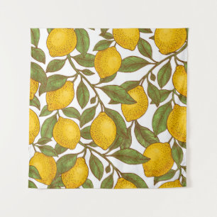 Lemon botanisches nahtloses Muster Wandteppich