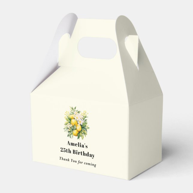 Lemon Bouquet with White Blossoms Geschenkschachtel (Vorderseite)
