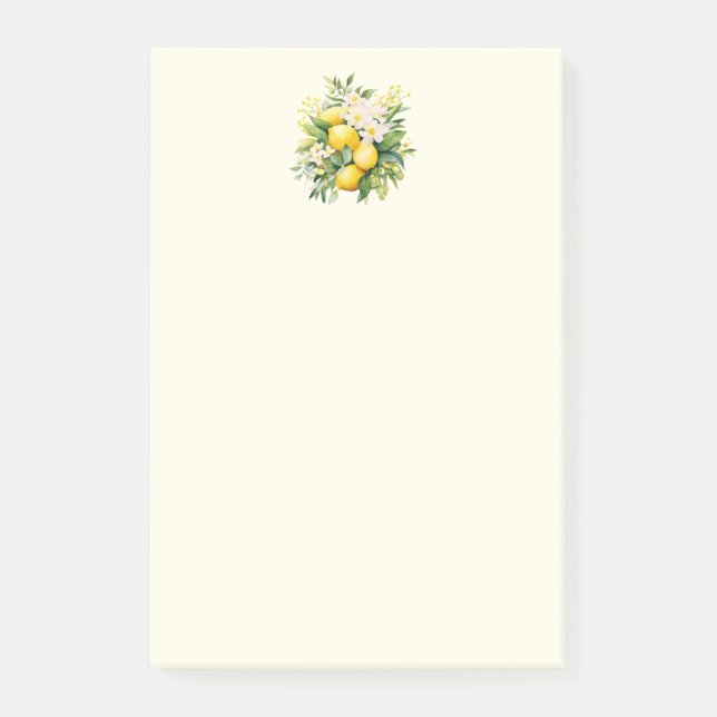 Lemon Bouquet with White Blossoms Post-it Klebezettel (Vorderseite)