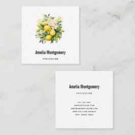 Lemon Bouquet with White Blossoms Quadratische Visitenkarte
