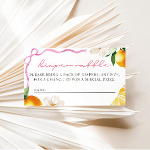 Lemon & Bows Baby Shower Windel-Raffel-Teilnahme Begleitkarte