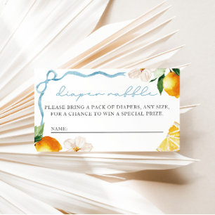 Lemon & Bows Baby Shower Windel-Raffel-Teilnahmeka Begleitkarte