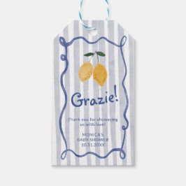 Lemon Boy Baby Showfavor Vielen Dank Geschenkanhänger