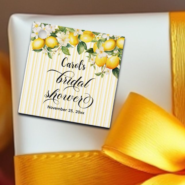 Lemon Branch Mediterranean Summer Brautparty Geschenkanhänger (Von Creator hochgeladen)