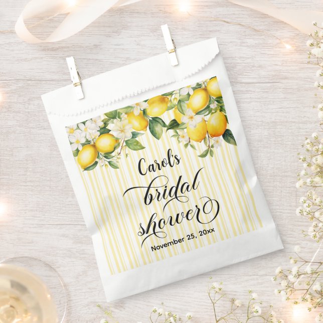 Lemon Branch Mediterranean Summer Brautparty Geschenktütchen (Ausgeschnitten)