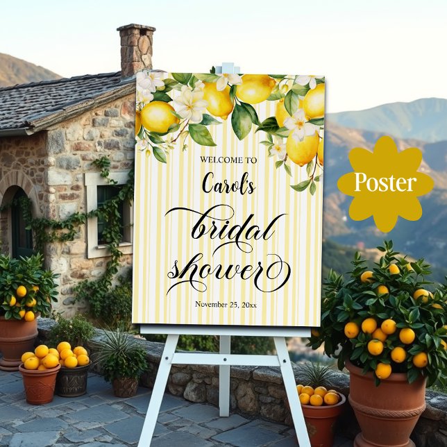 Lemon Branch Mediterranean Summer Brautparty Poster (Von Creator hochgeladen)