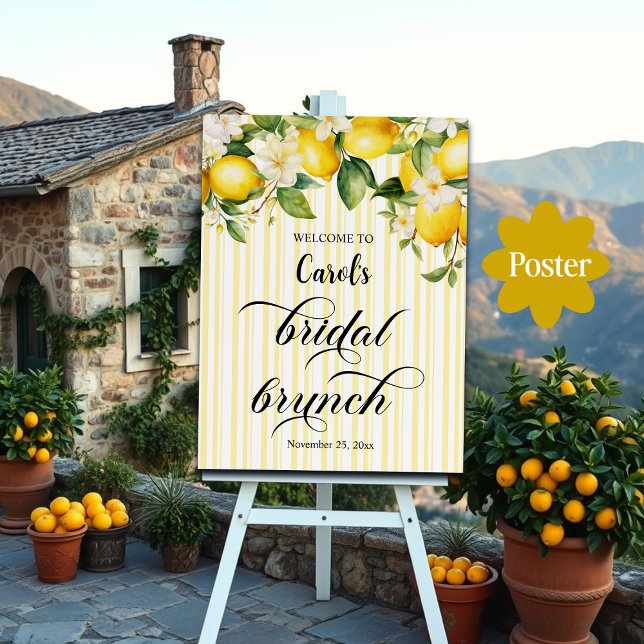 Lemon Branch Mediterranean Summer Bridal Brunch Poster (Von Creator hochgeladen)