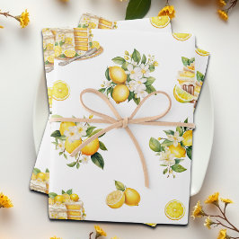 Lemon Branch Mediterranean Summer Geschenkpapier Set