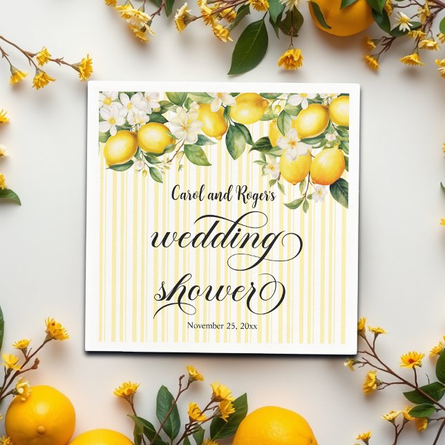 Lemon Branch Mediterranean Summer Polterabend Serviette (Von Creator hochgeladen)