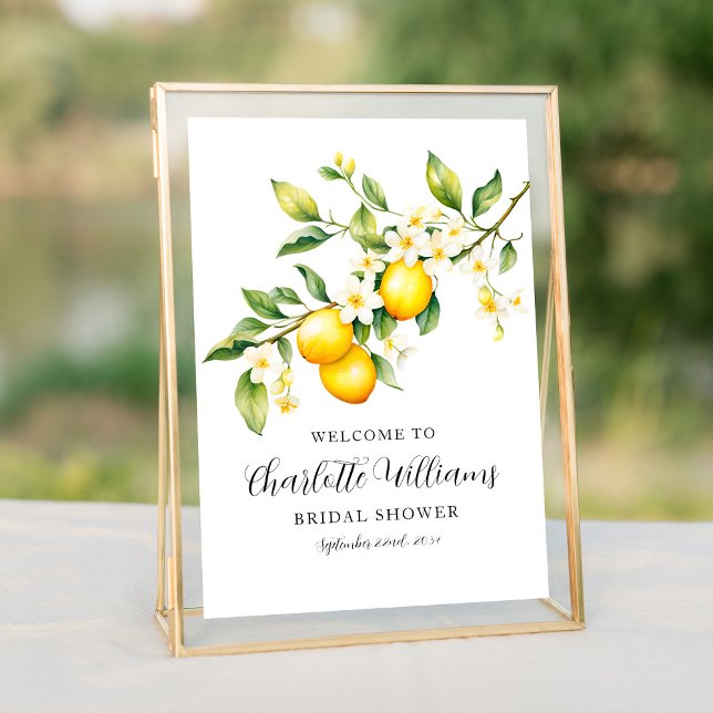 Lemon Brautparty Brunch Willkommen 8x10 Poster (Lemon Bridal Shower Brunch Welcome 8x10 Poster
)