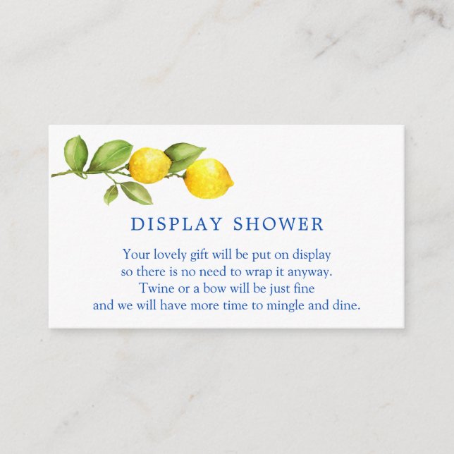 Lemon-Brautparty-Display-Dusche Begleitkarte (Vorderseite)