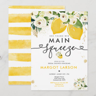 Lemon Brautparty Floral Lemon Hauptpresse Einladung