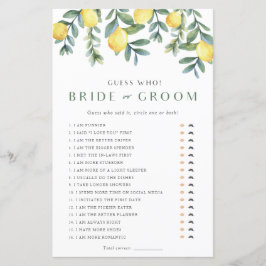 Lemon Brautparty Game Er sagte: "Sie sagte