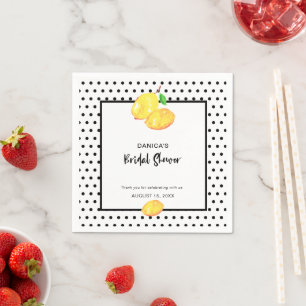 Lemon Brautparty Gelbe Polka Dots niedlich Serviette