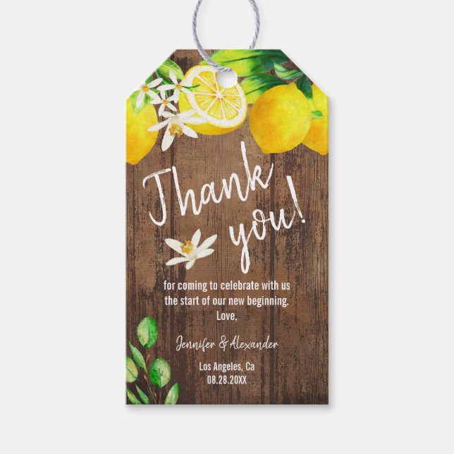 Lemon Brautparty Geschenkanhänger (Vorderseite)