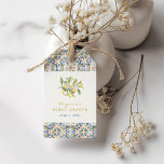Lemon Brautparty Gift Tags Geschenkanhänger<br><div class="desc">Vielen Dank an Ihre Gäste mit diesen geschmackvoll gestalteten Gefallen Tags,  die eine fröhliche Danksagung auf der Rückseite. Die Vorderseite zeigt die charakteristischen Aquarelllemonen und das Fliesenmotiv der Kollektion,  wodurch jeder Gaumen zu einem unvergesslichen Sake wird.</div>