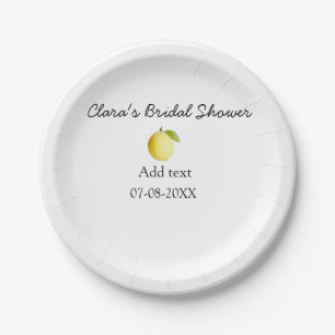 Lemon Brautparty modern schlicht und rustikal b Pappteller