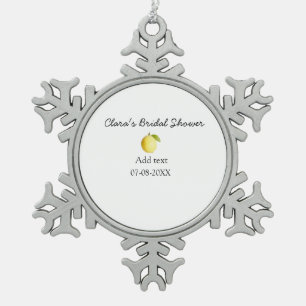 Lemon Brautparty modern schlicht und rustikal b Schneeflocken Zinn-Ornament