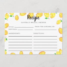 Lemon Brautparty Rezept Card Hauptpresse Begleitkarte