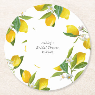 Lemon Brautparty  Runder Pappuntersetzer