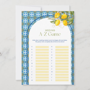 Lemon Brautparty Wedding A-Z Game Card Einladung