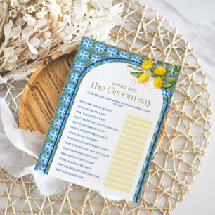 Lemon Brautparty What Groom Say Spielkarte Einladung