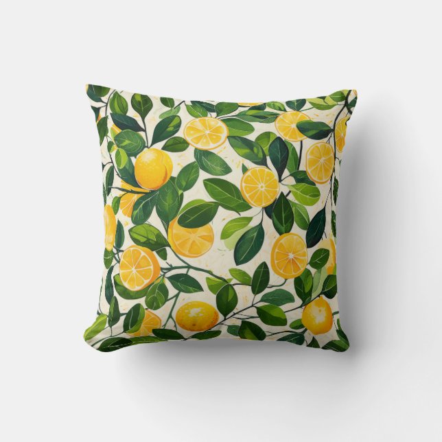 "Lemon Breeze Throw Pillow" Kissen (Vorderseite)
