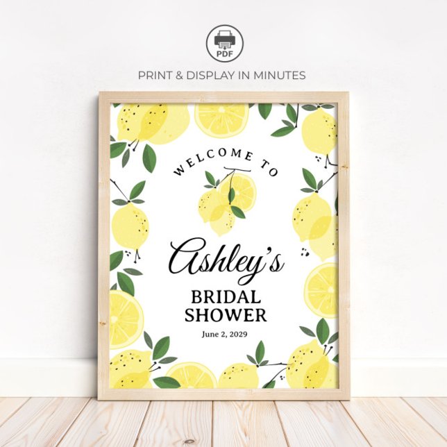 Lemon Bridal Shower Welcome Sign Poster (Von Creator hochgeladen)