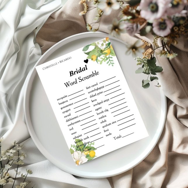 Lemon Bridal Wortzusammensetzung Brautparty-Spielk Einladung (Von Creator hochgeladen)