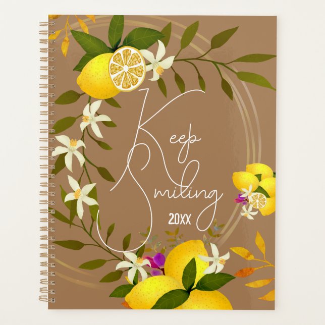 Lemon Brown Spiral Foto Notebook Planer (Vorderseite)