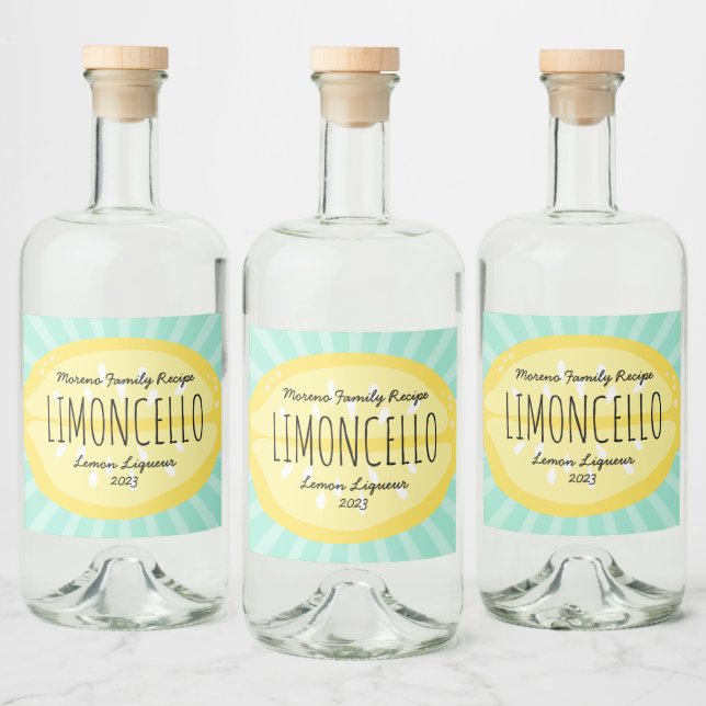 Lemon Burst LiQueue-Label Alkoholflaschenetikett (Flaschen)