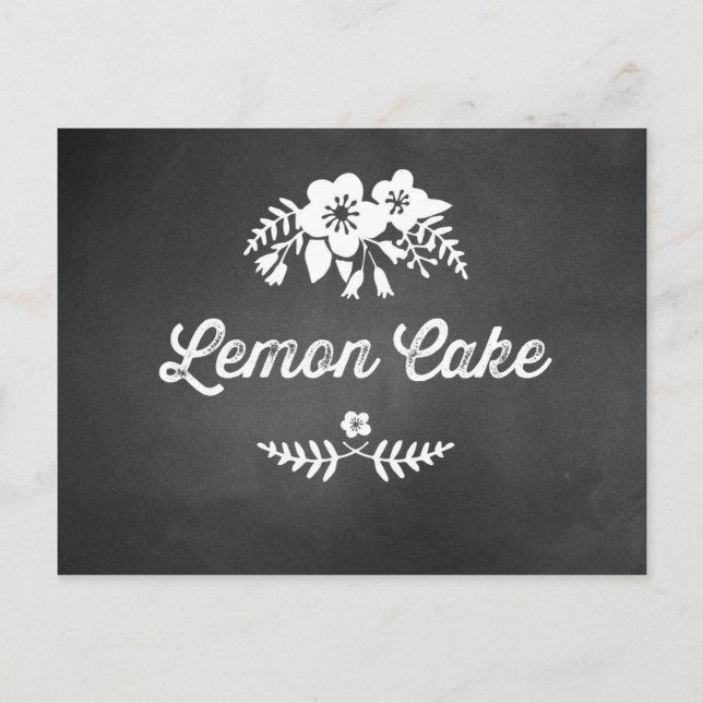 Lemon Cake Dessert Tafelplatte Unterlage Postkarte (Vorderseite)