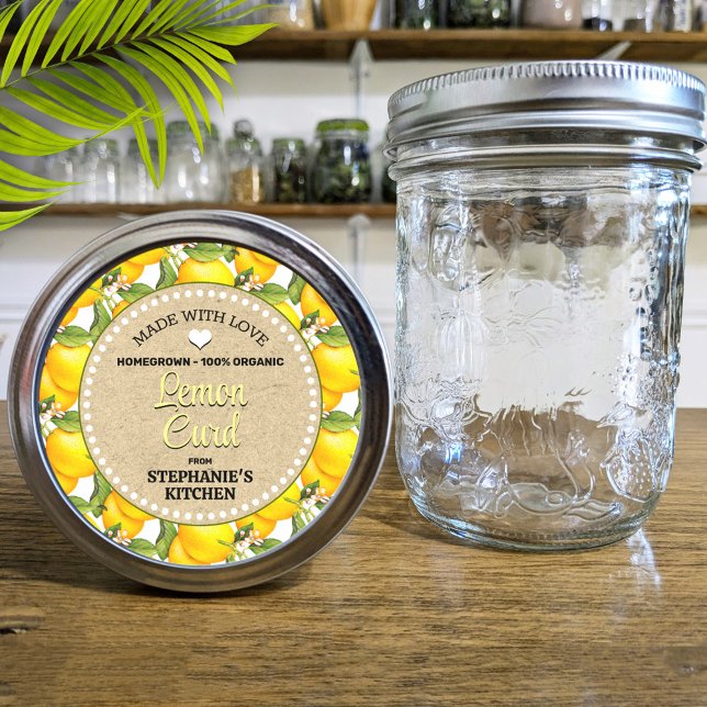 Lemon Canning Jar Label Runder Aufkleber (Von Creator hochgeladen)